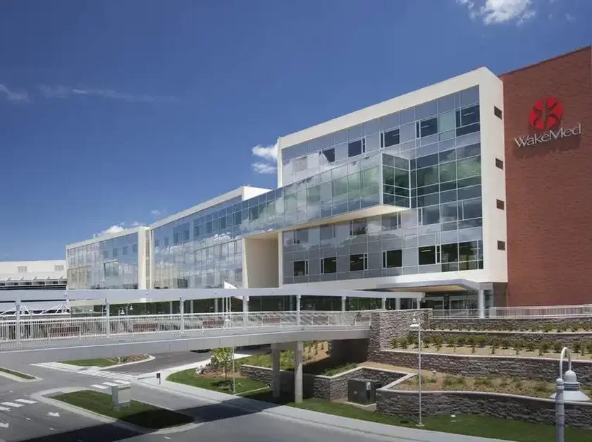 WakeMed Raleigh Campus in Raleigh, North Carolina, a location serviced by our non-emergency medical transportation (NEMT) services