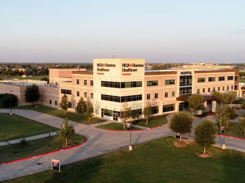 HCA Houston Healthcare Pearland in Manvel, Texas, a location serviced by our non-emergency medical transportation (NEMT) services