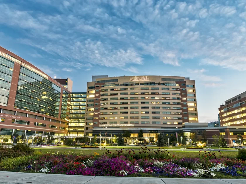 UCHealth University of Colorado Hospital in Aurora, Colorado, a location serviced by our non-emergency medical transportation (NEMT) services