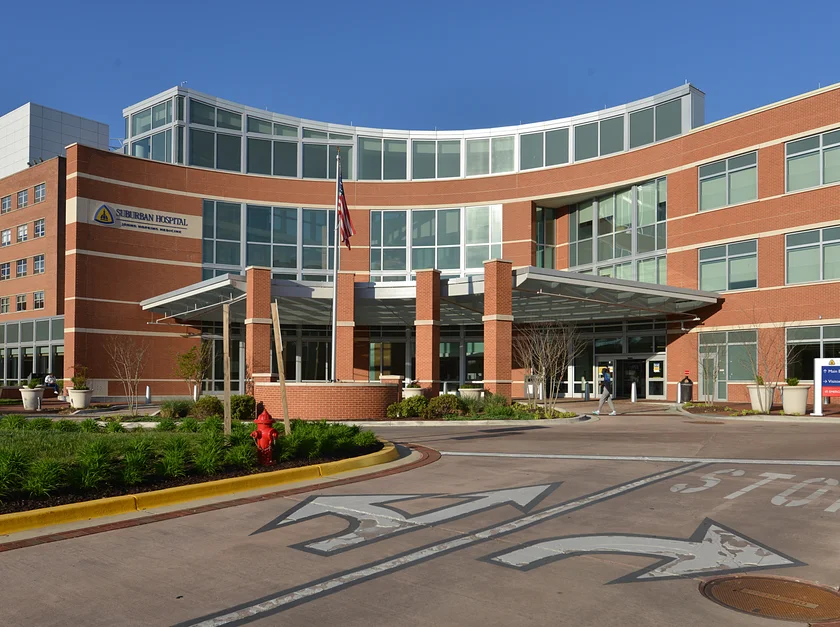 Suburban Hospital in Kensington, Maryland, a location serviced by our non-emergency medical transportation (NEMT) services